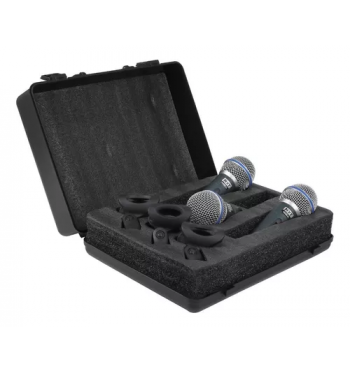 KIT MICROFONE DINAMICO DE METAL 3 PCS PRO BTM-58A COM MALETA