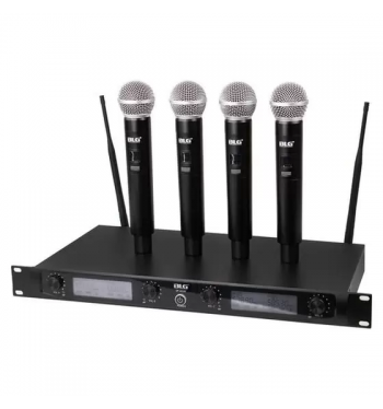 MICROFONE BLG UF 4000 SEM FIO 4 MICROFONES UHF PRETO