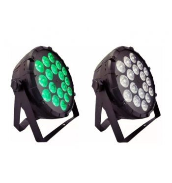 REFLETOR SLIM PAR 18 LEDS PENTALED RGBWA UV