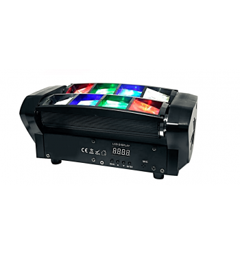 MINI MOVING SPIDER 8 LEDS 5W RBGW STROBO AUTOMÁTICO (BIVOLT)